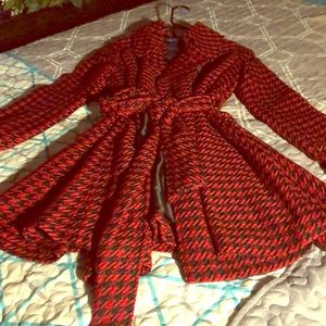 Red and black retro coat